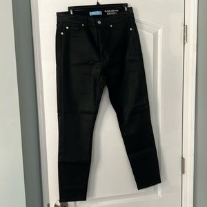 7 for all mankind black coated skinny jeans
